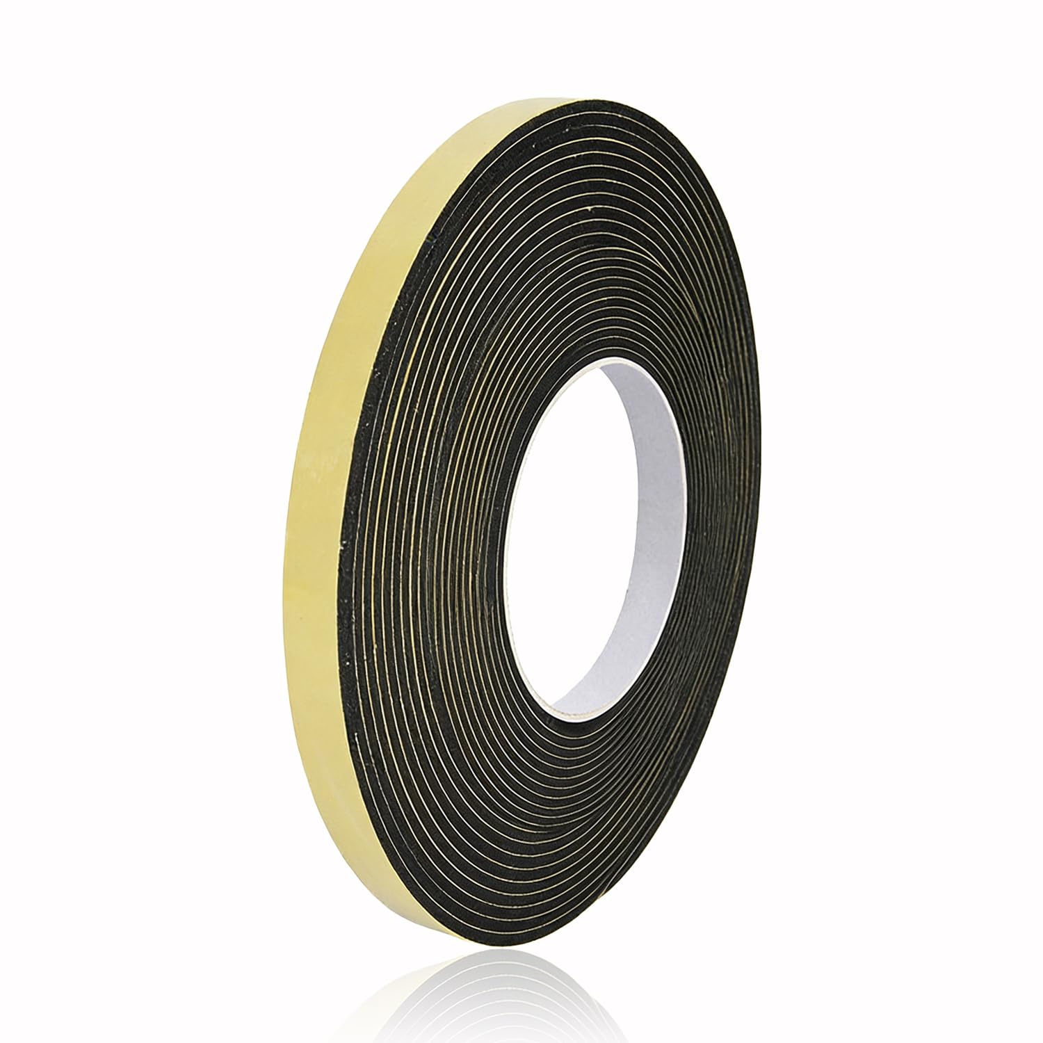 TIHNY 10mm Rubber Strip Self Adhesive, 2mm Thick x 10m Long Neoprene Foam Tape Single Sided Sticky Back Seal Roll for DIY Gaskets, Pads, Crafts, Flooring Protection