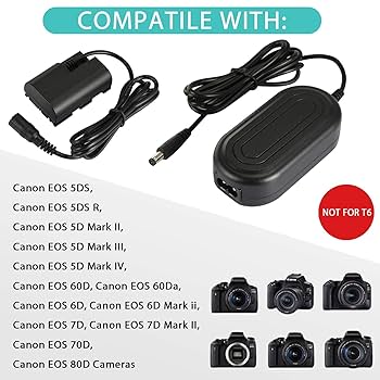 Amazon.com : PowEver ACK-E6 Camera AC Power Adapter