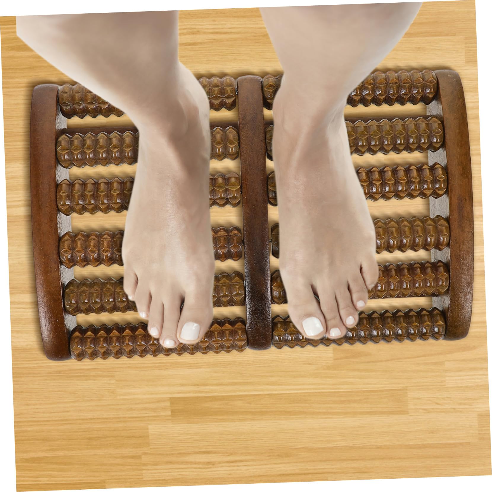 Fußmassagegerät aus Holz Manuelle Fußrolle zur Akupressur Tragbare Fußmassagerolle für Zuhause und Reisen Holzfußrollenmassagegerät zur Entspannung