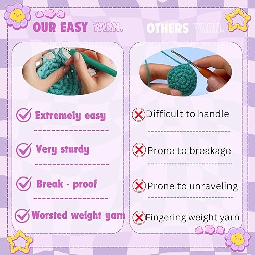 Miniatura 6 de yhwsymgmho Kit de ganchillo para principiantes 2 kits de inicio de ganchillo amigurumi de animales con tutoriales en video paso a paso, juego de