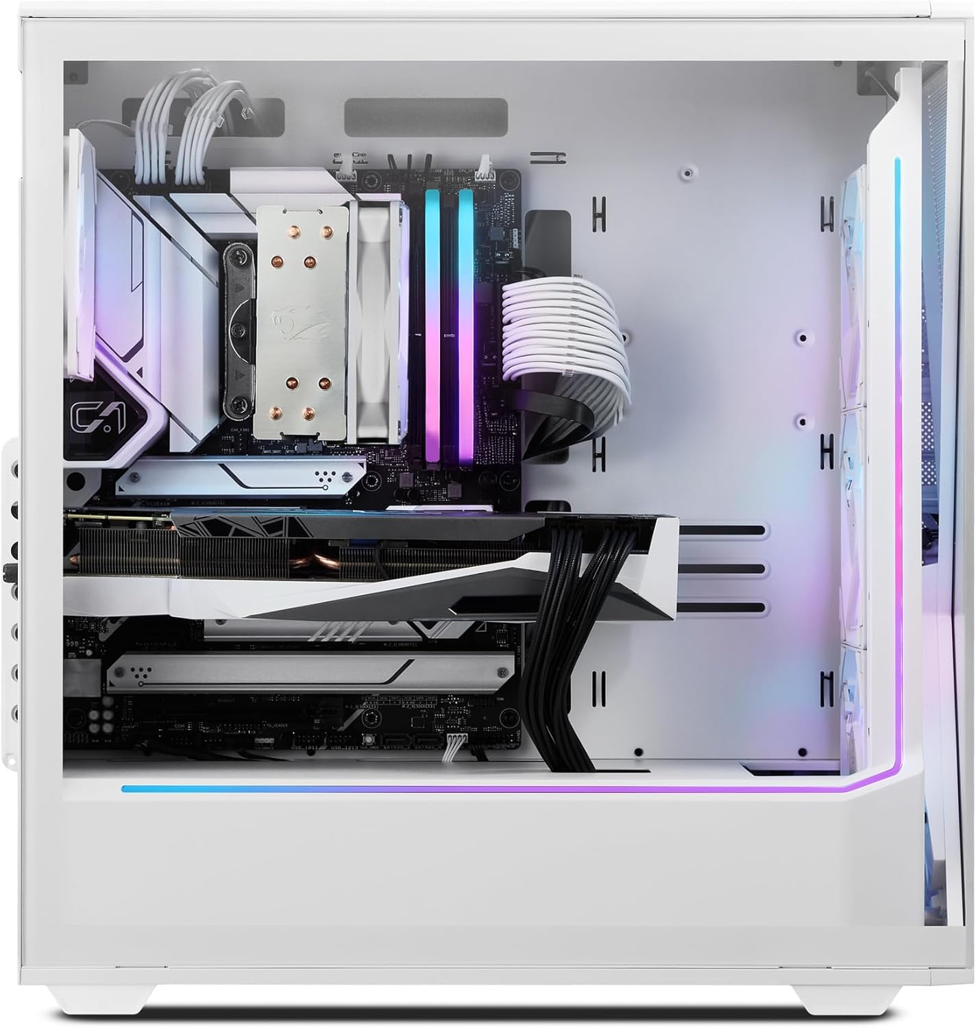 iBUYPOWER Slate White Gaming PC Desktop Computer Intel Core Ultra 9 285 CPU, NVIDIA GeForce RTX 5070 12GB GPU, 32GB DDR5 RGB 5200MHz RAM, 1TB NVMe SSD, Windows 11 Home, Keyboard, Mouse - SWI9N5702