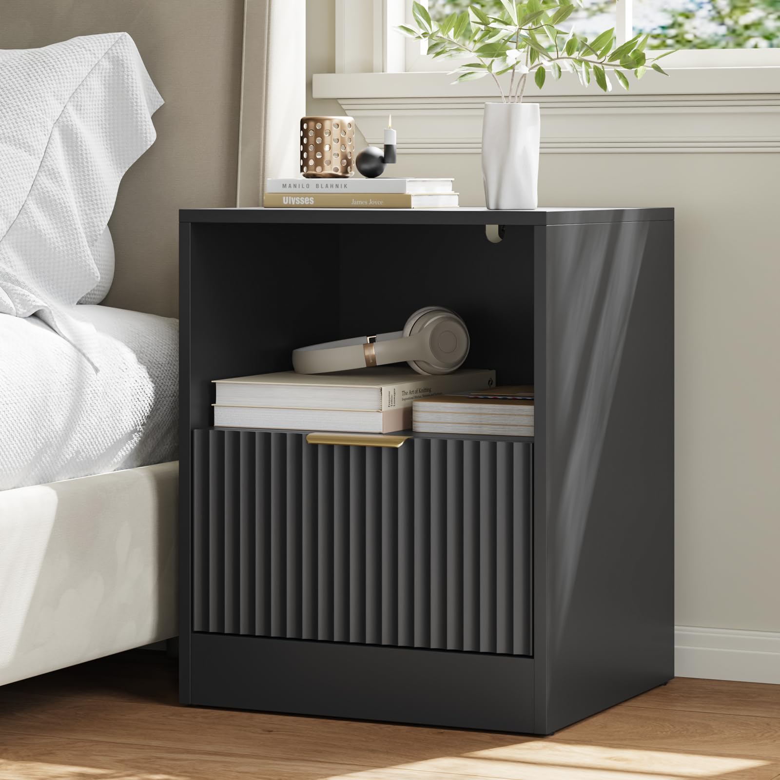 3 piece dresser set black Amazon.com: NOVAMAISON 3-Piece Fluted Black Dresser and Nightstand Set, 63”  Wide Bedroom Dresser Set Night Stand Set of 2 with Metal Handle, Modern  Wood Chest of Drawers Storage Dressers Set for Bedroom,