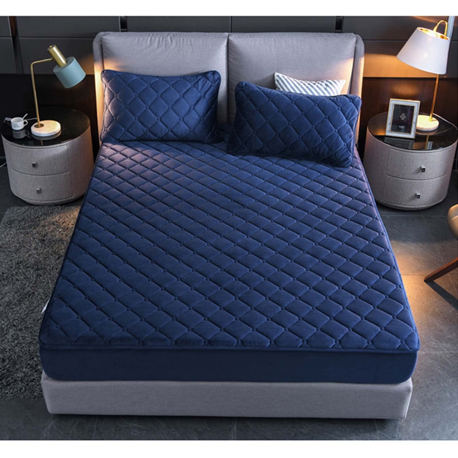 Lenzuolo Sotto Trapuntato Impermeabile 120x200cm - Grigio, Angoli Profondi 25-30cm, Poliestere