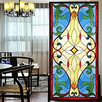 Vista 12 de Lámina decorativa para ventana, privacidad, pintura de bosque, adhesivos estáticos para ventanas, sin pegamento, cubiertas esmeriladas para ventanas