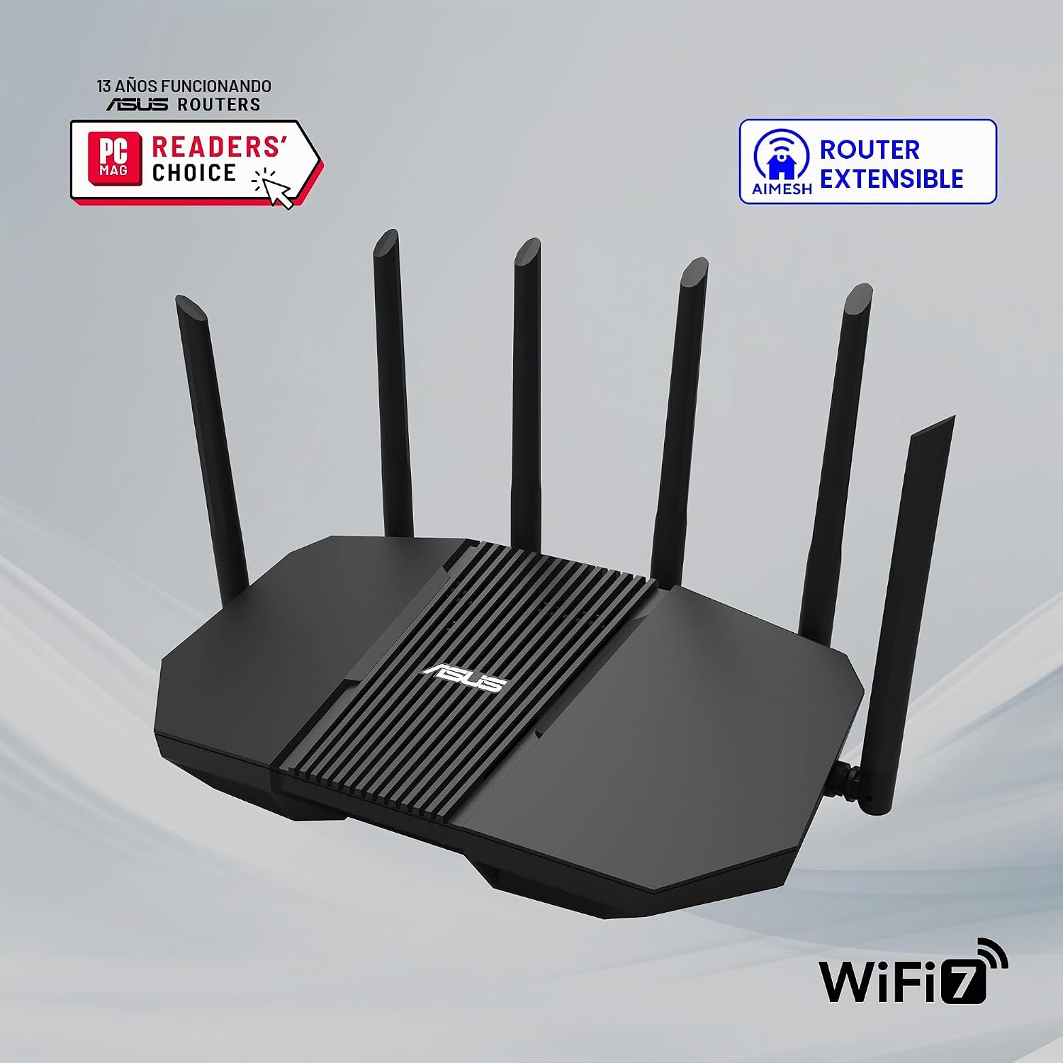 ASUS RT-BE90U – Router AiMesh BE9400 WiFi 7 de Triple Banda | 320 MHz, 4K-QAM, MLO, Cuatro Puertos de 2,5 G, Seguridad de Red de Nivel Profesional y Controlador de Hogar Inteligente 3