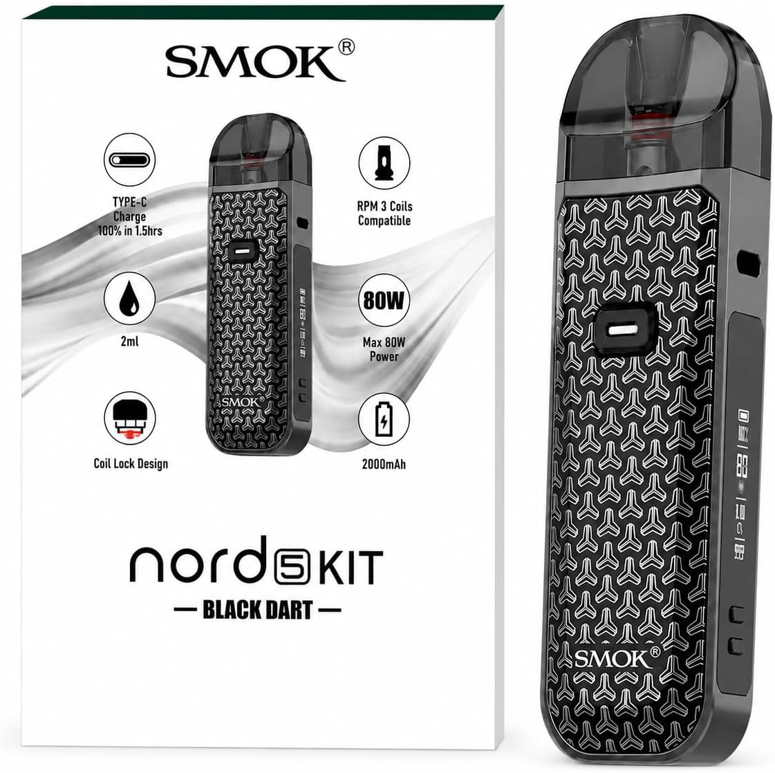 Nord 5 Pod Mod Kit 80W Vape [Black Dart]