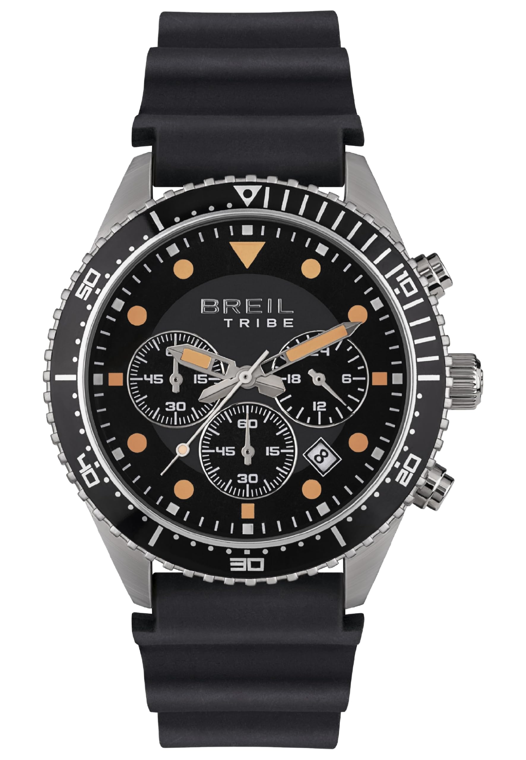 Breil Avery Men's Watch with Steel Strap, Movement Only Time – 3H Quartz, Black, One Size, Strap