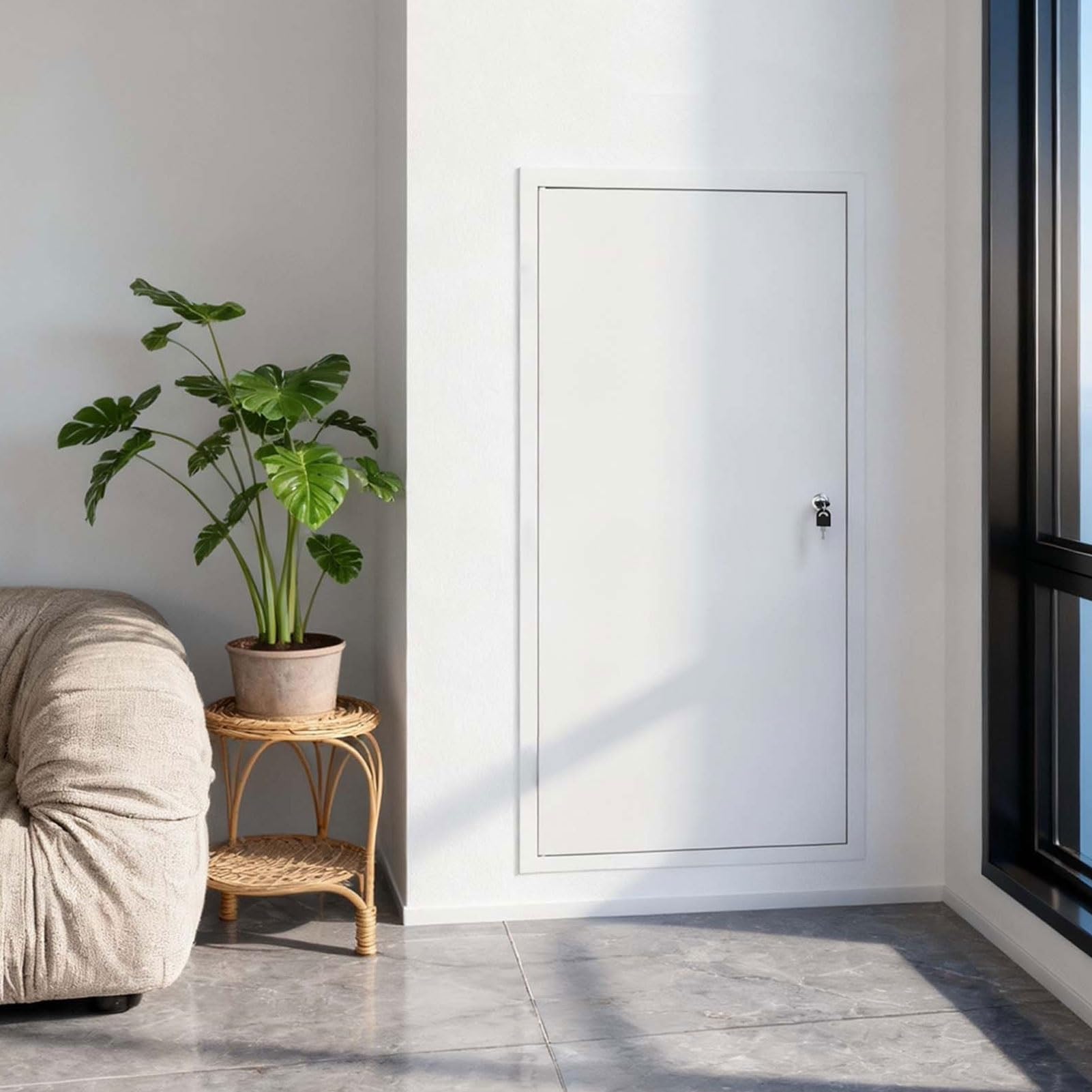 Sxbhdm One Color 32 X 48 Inch White Metal Access Panel With Lock - Wall Hole Cover Access Doors Panel - Ceiling Inspection Door For Plumbing Electricity Hvac(20X32in/51X81cm)