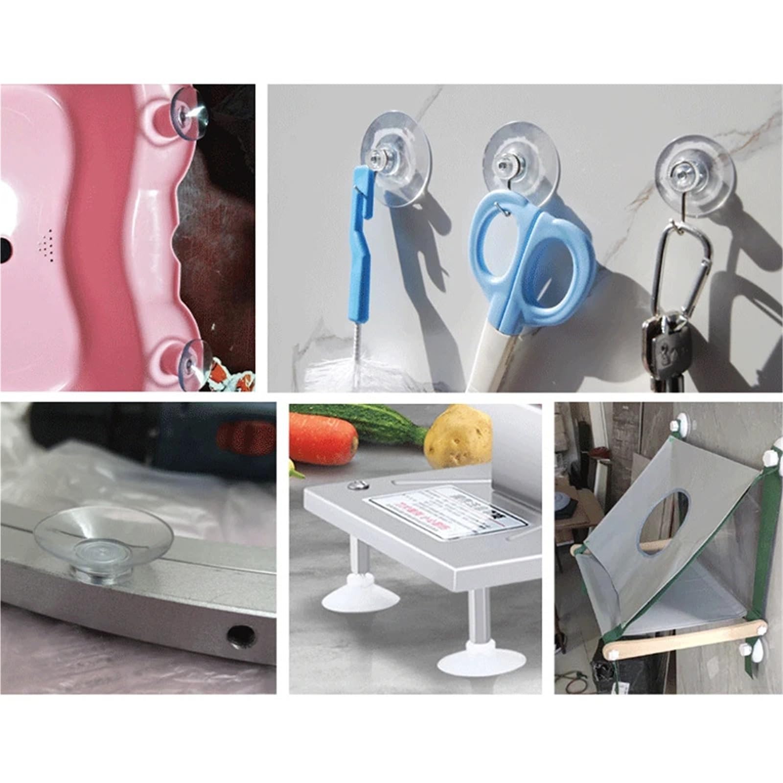 40 ganchos de ventosa PVC transparente con tornillos
