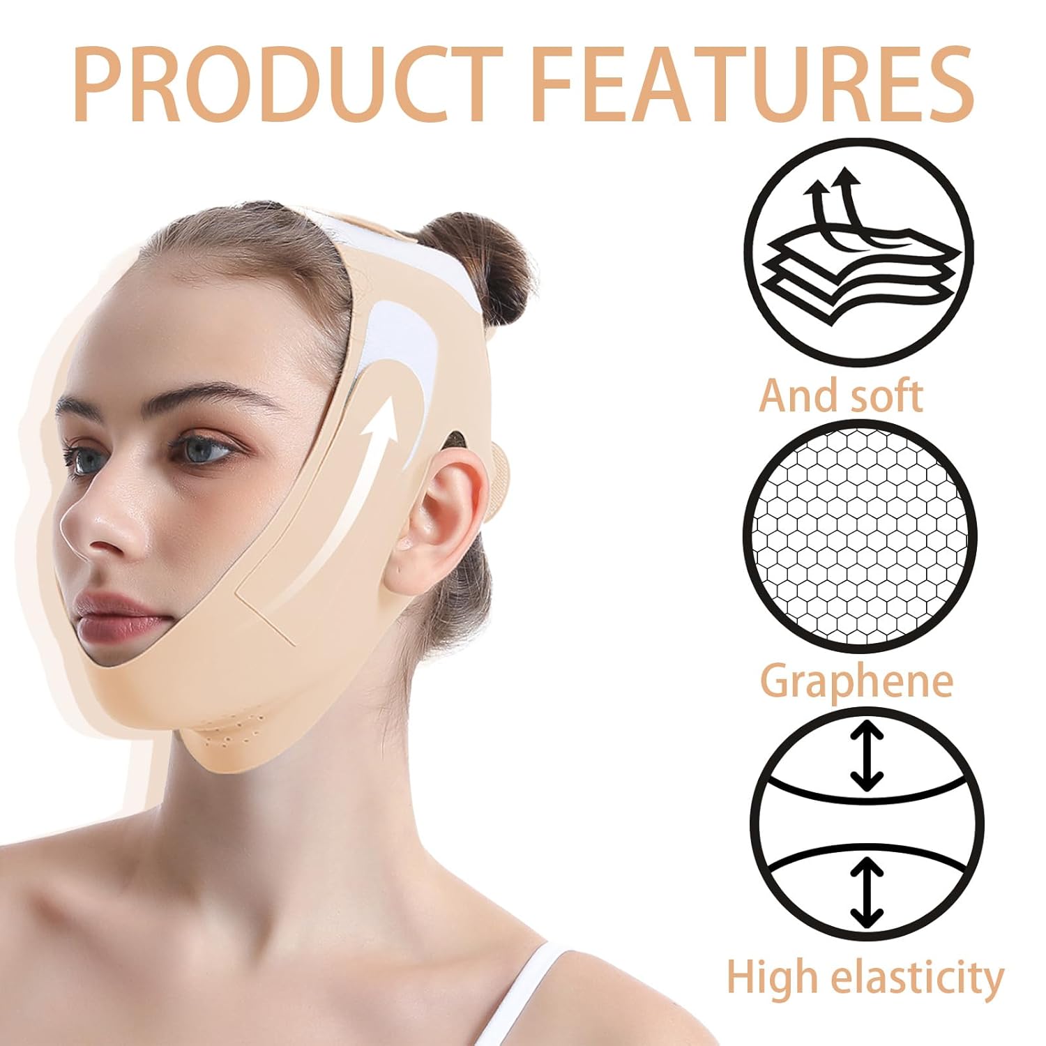 Jawline Shaper and Chin Strap for Sleeping with Soft Graphene V-LineFace Lifting Masks Double Chin Reducer Device for Women Anti Snoring Therapy Mask Neck Slimming and Facial Lifting Lightweight - Image 3