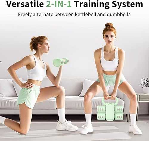 Miniatura 2 de Juego de mancuernas ajustables 2 en 1, juego de mancuernas de 4 niveles para mujeres y hombres, cada una pesa de mano de 2.23.34.45.5 libras con