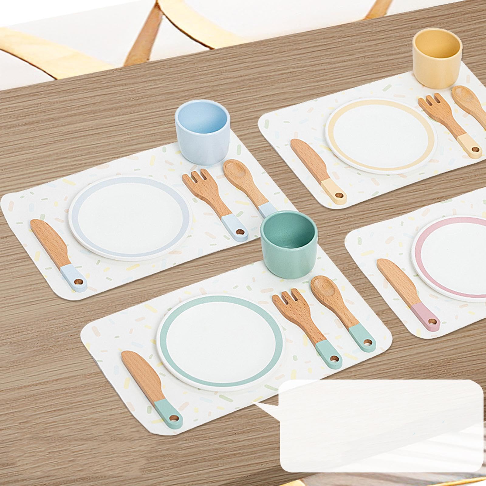 Assiettes en Bois pour Jeux de rôle, pour Les Filles. Favorise la Reconnaissance des Couleurs et Le développement des compétences
