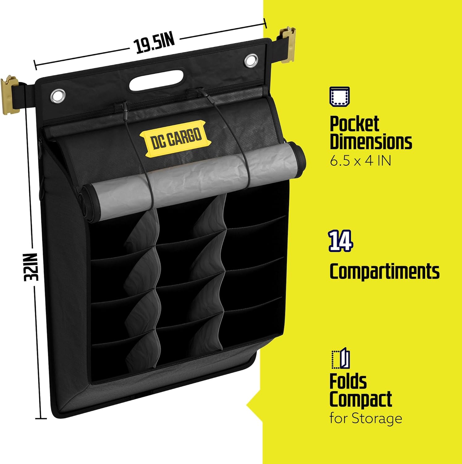DC Cargo Mall E Track Tool Holder (19" x 33") – Hanging Organizer with Large Capacity – Compact E Track Accessories for Enclosed Trailers