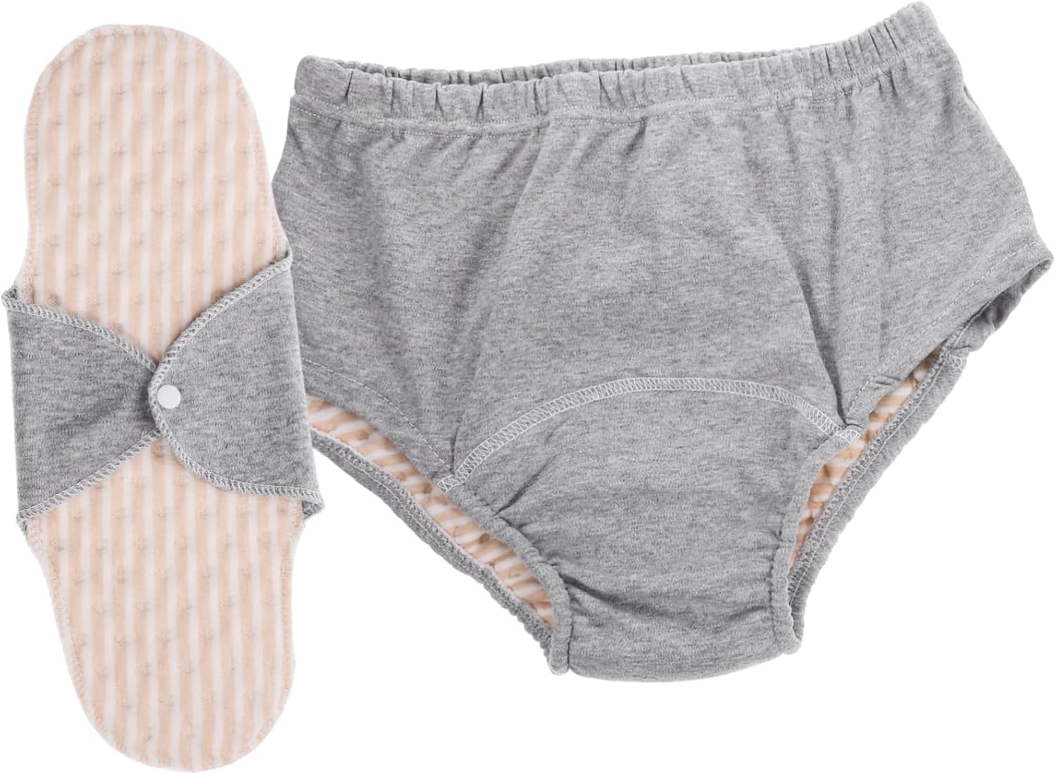 Didiseaon 2pcs Elderly Leakproof Reusable Urinal Pants for Incontinence Soft Cotton Washable Diaper for Seniors Pregnant Women and Disabled Adults Gray