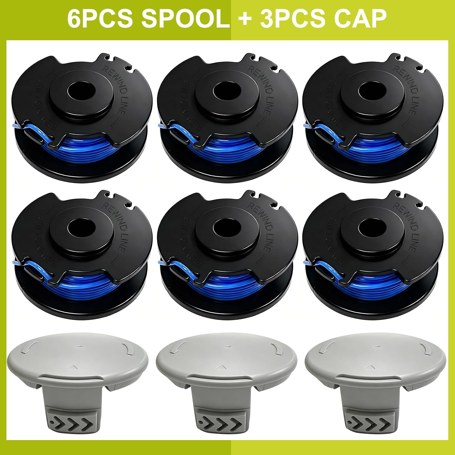 AC14RSLA Replacement Pre-ound Spools for Ryobi PCLST01 PCLCK201K RY40210 RY40201 RY40201B P2008 P2008VNM P20130 P2008BTL P2006 Edger, AC65RL5 AC14RL5 .065" trimmer line & spool for Ryobi PCLST01K
