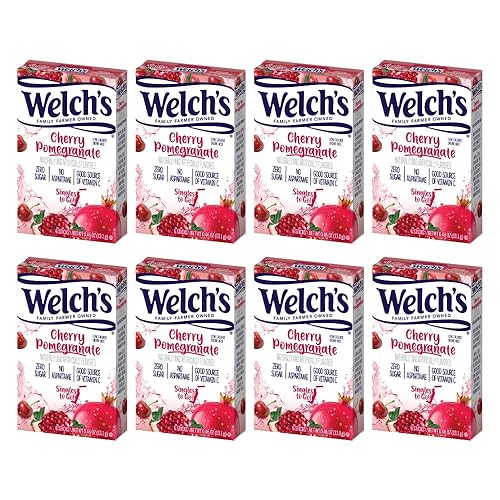 Welch's Singles To Go - Mezcla de bebida de agua, palitos de polvo, cereza promegranate, 0.46 onzas, 6 unidades (paquete de 8)