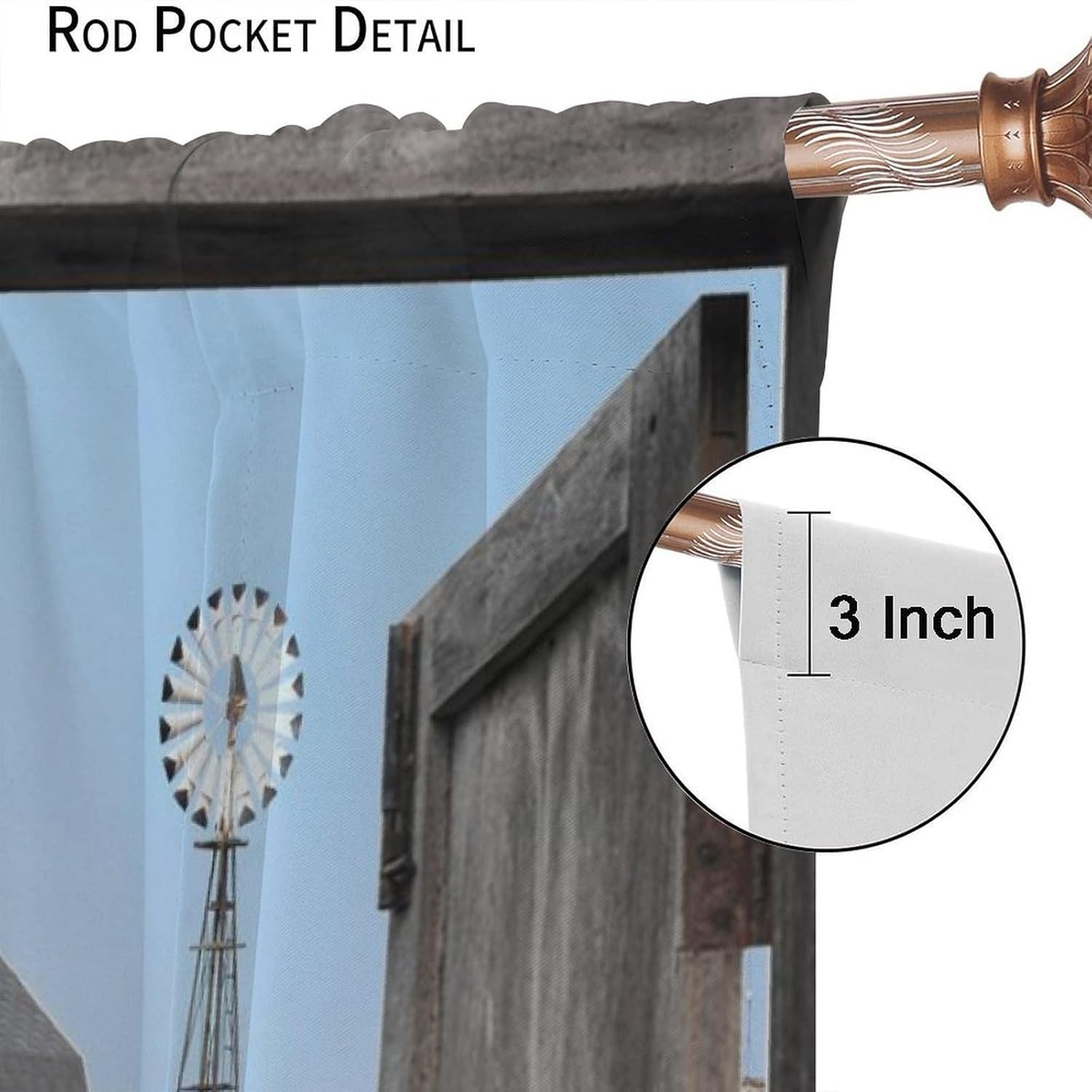 Farmhouse Rooster Kitchen Blackout Curtains,Vintage Rustic Wooden Barn Farm Windmill Animal Sunflower Pig Patterned Windows Treatments Rod Pocket Drapes For Farmhouse Living Room Bedroom 42x54in