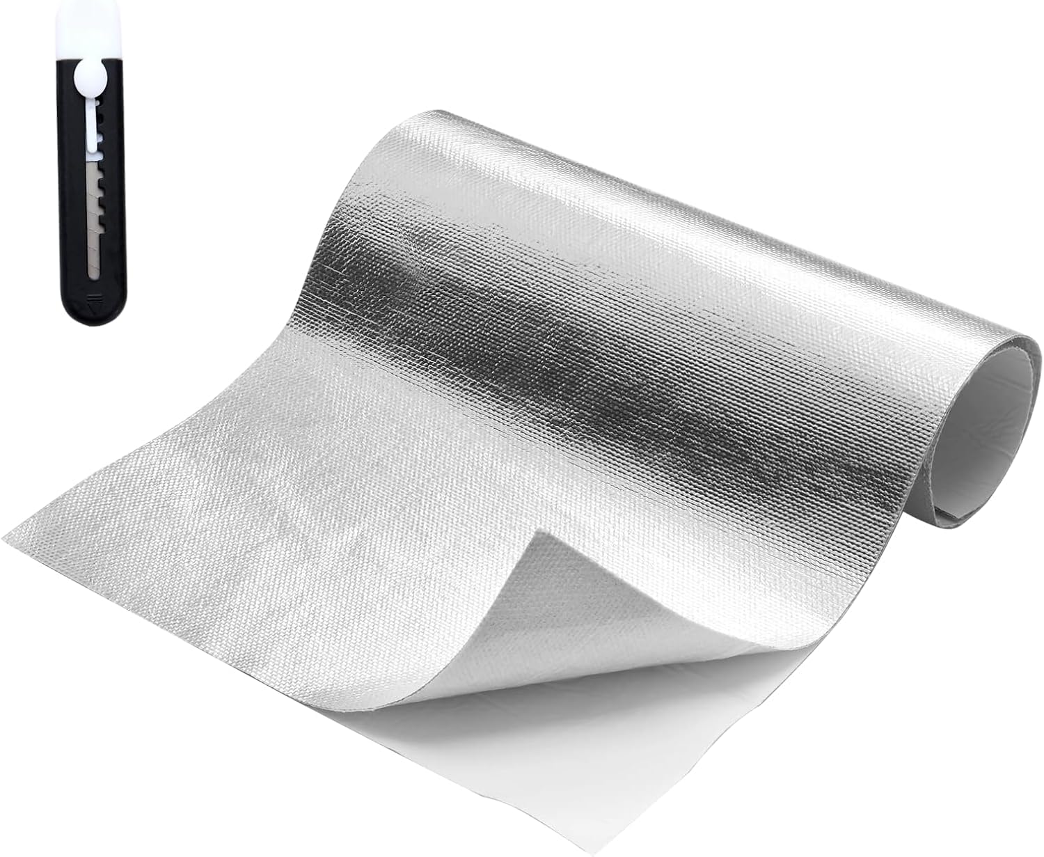 Tappetino di protezione termica con rivestimento in alluminio, tappetino termico, barriera termica con fibra di vetro per vano motore, impianto di scarico e turbocompressore, protezione riflettente