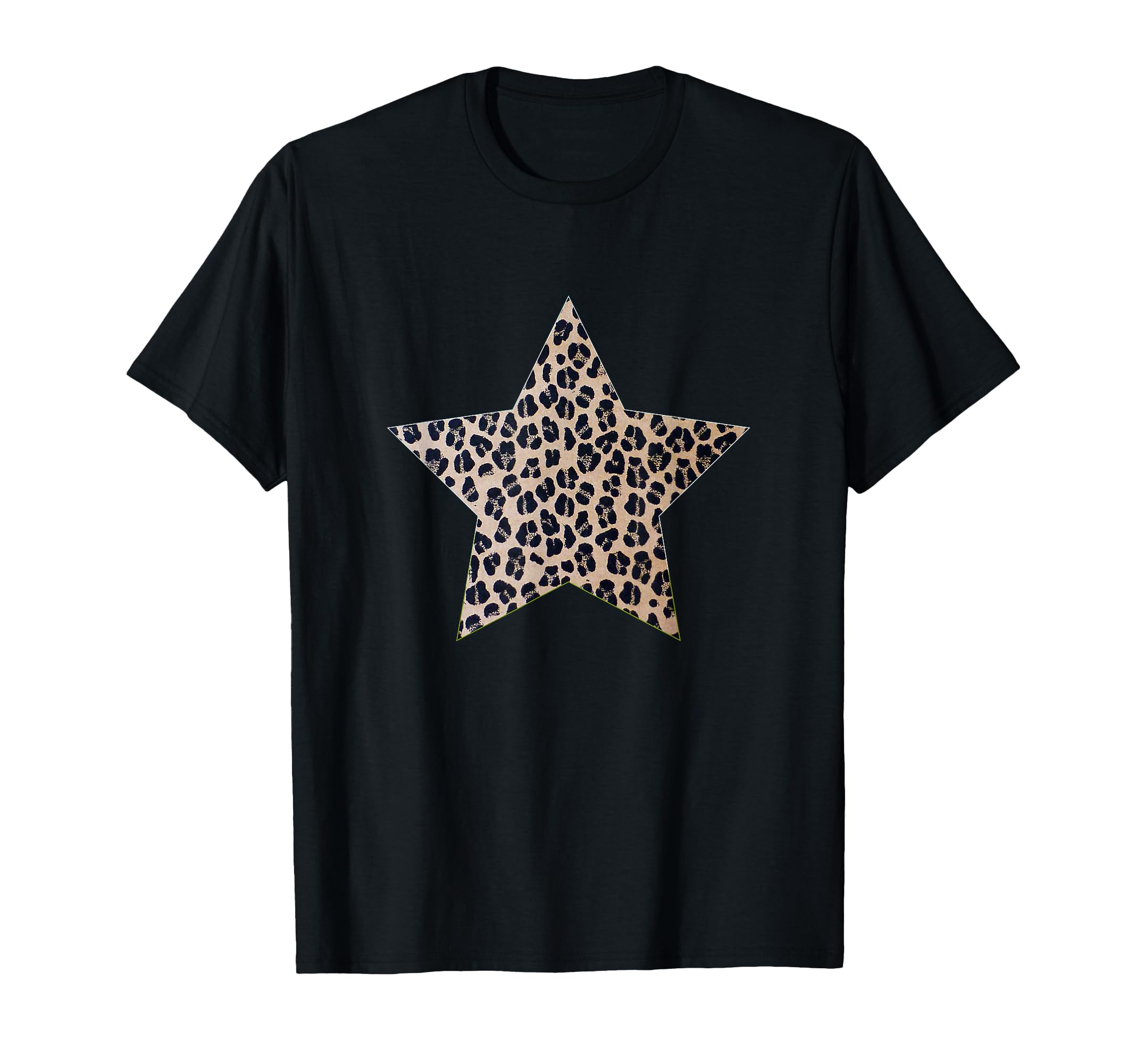 Star Shape - Cute Cheetah Leopard Print Graphic T-Shirt