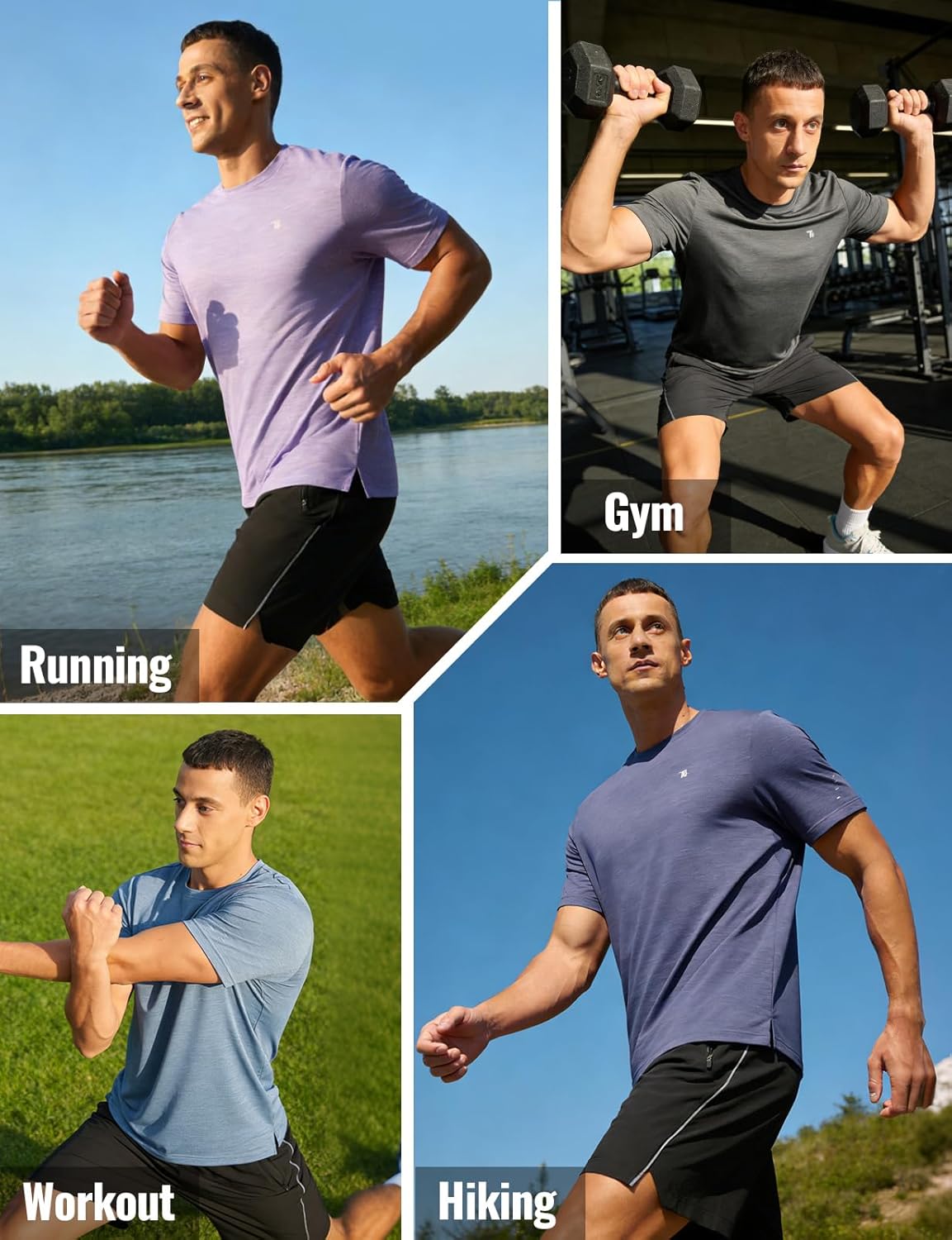 Rdruko Men's Dry Fit Workout Shirts Moisture Wicking Short Sleeve Athletic Running Gym Active T Shirts - Image 7