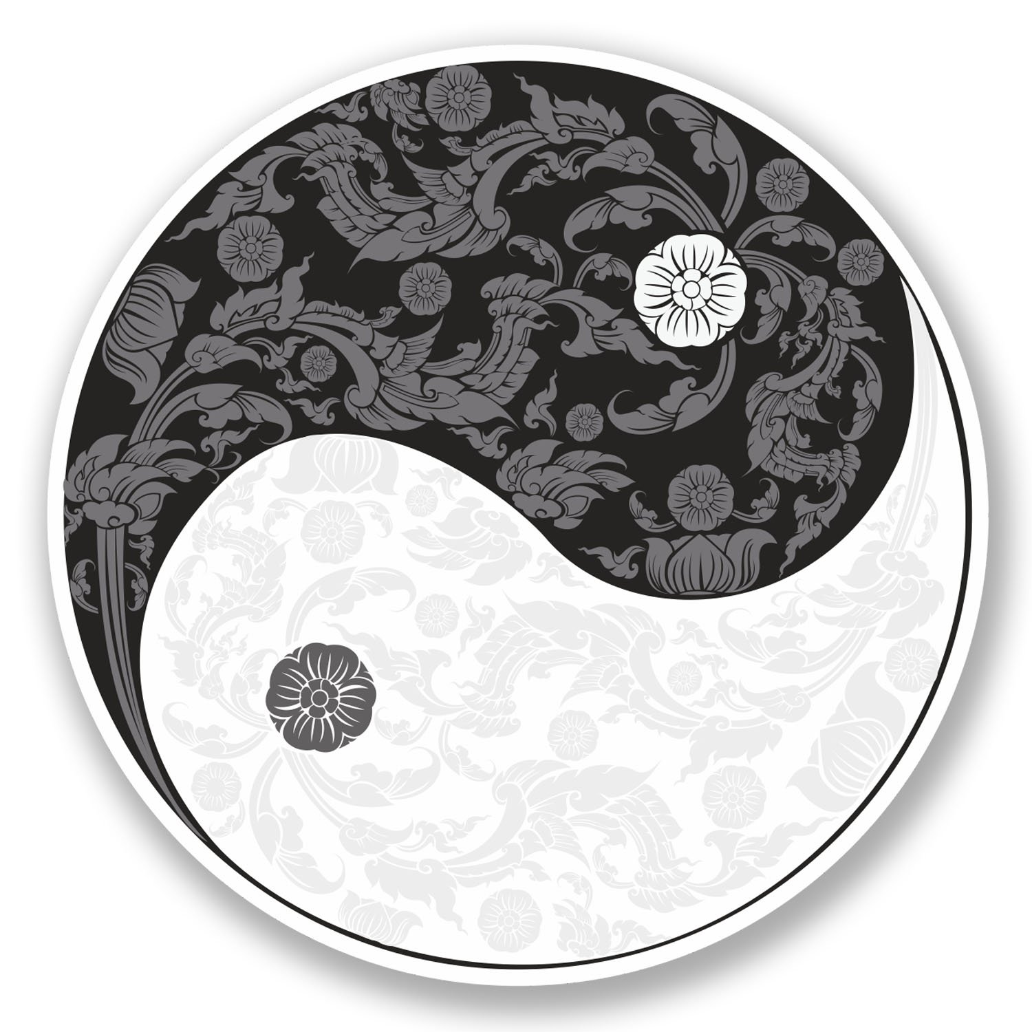 Adesivo Yin Yang In Vinile, 10x10 Cm, Per Laptop, IPad, Yoga E Meditazione