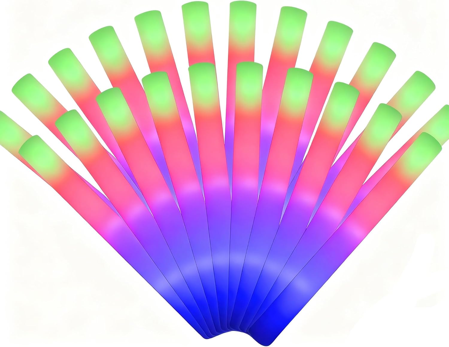 LifBetter 45 Pcs Glow Sticks Bulk- LED Foam Sticks in The Dark with 3 Modes Flashing Led Foam Multicolor Batons Light up Party Favors for Birthdays, Weddings, Concerts, Festivals