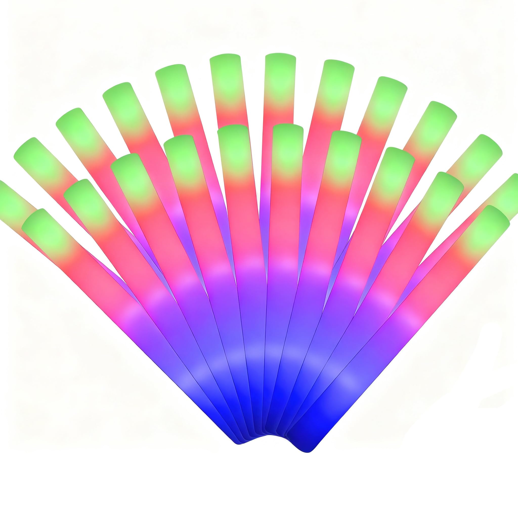 LifBetter グロースティック 42個 バルク - 暗闇でLEDフォームスティック 3つのモード点滅 LEDフォーム マルチカラーバトン ライトアップ パーティーの記念品 誕生日 結婚式 コンサート フェスティバル