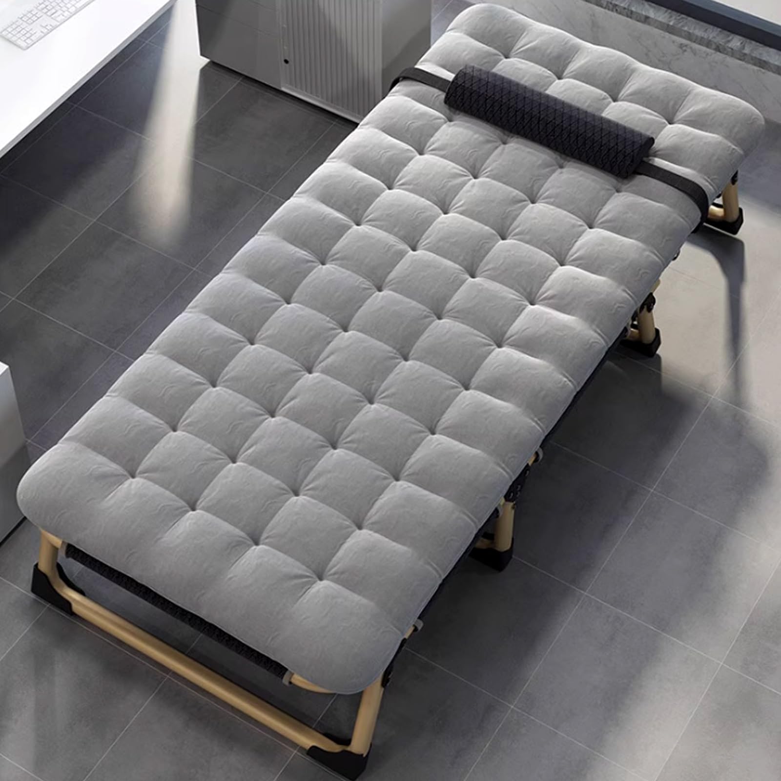 Letto a Scomparsa con Mobile Multifunzionale, Letto Pieghevole, Lettino Portatile e Leggero con Cuscino per Adulti, Nessuna Installazione Richiesta, per Viaggi All'aperto, Escursionismo