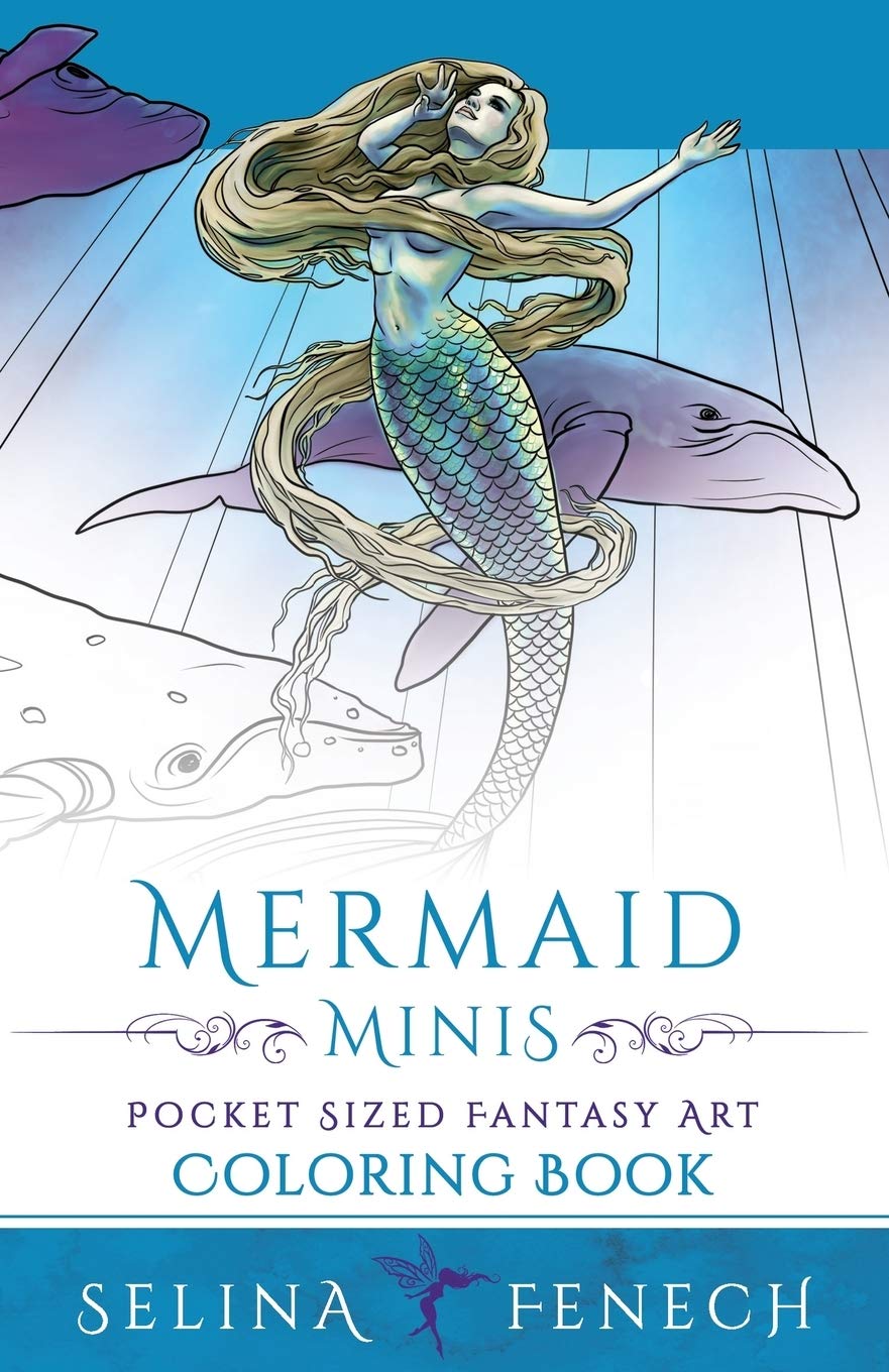 Mermaid Minis - Pocket Sized Fantasy Art Coloring Book: Volume 13 (Fantasy Coloring by Selina)