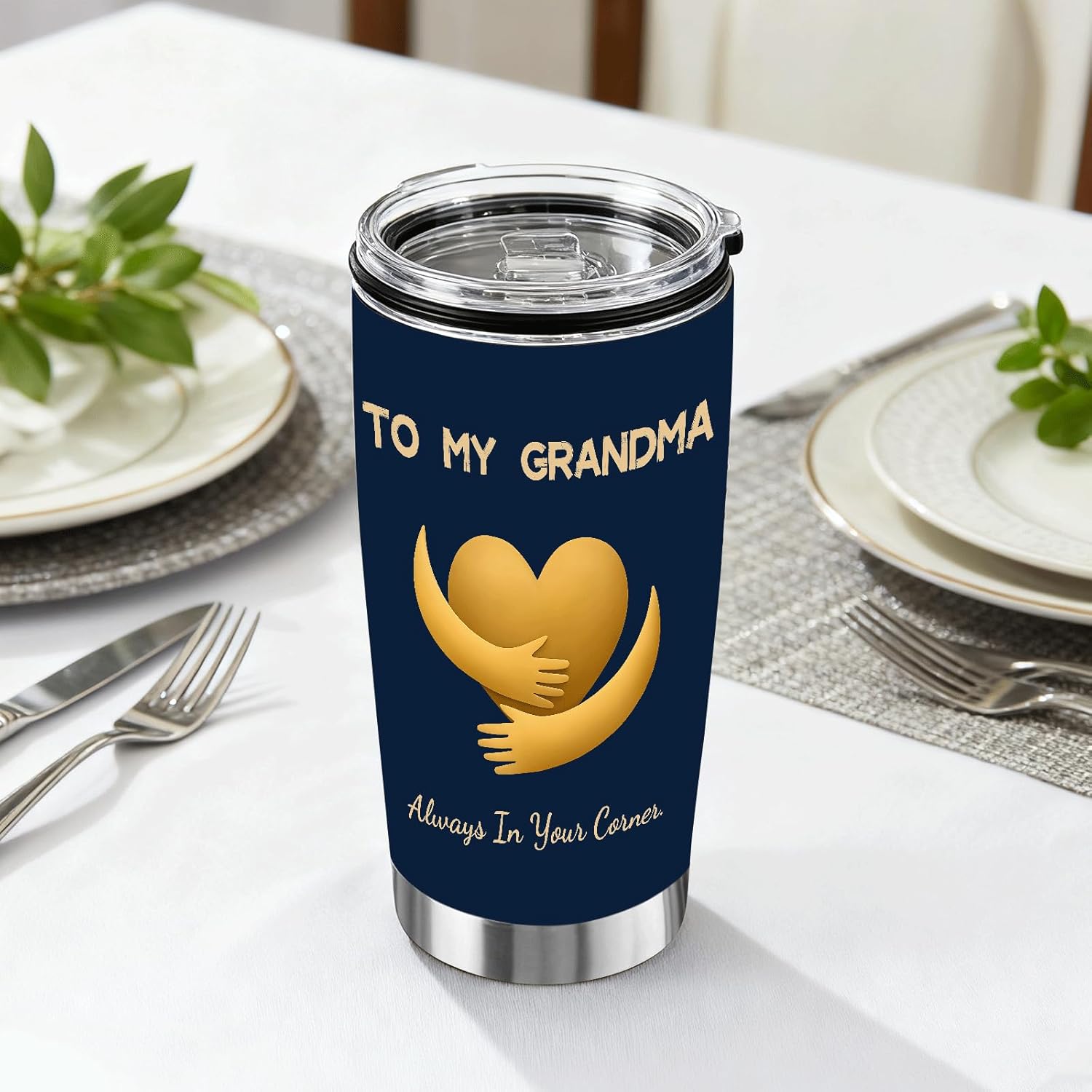 Grandma Gift Cup - Heartfelt Support Message, 20oz Tumbler for Birthday Christmas Mother's Day, Travel-Ready Keepsake from Granddaughter or Grandson, Grandmother Appreciation - Image 3