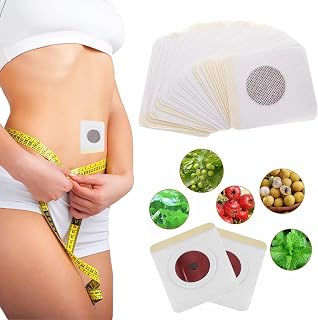 100 Pieces Belly Button Patch, Natural Mugwort Navel Sticker, Breathable Belly Patches with Magnet Ring, Sweatproof Herbal Patches, Abdomen Belly Button Pads for Women Men, Boxed Package