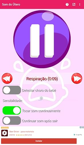 Som do Útero materno para acalmar bebês