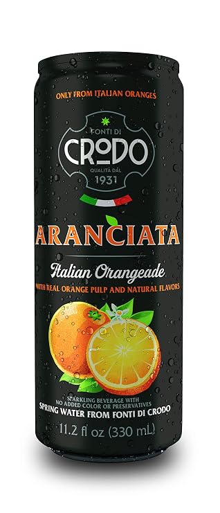 Fonti Di Crodo Aranciata, Italian Sparkling Orangeade, 11.2 Oz. Cans (Pack of 24)