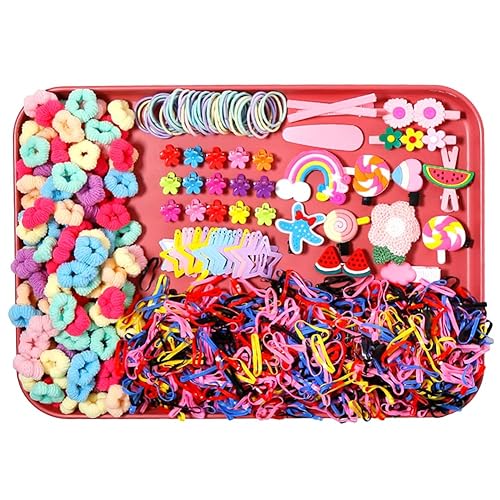 Juego de 2199 piezas de accesorios para el cabello para niñas, lindos lazos para el cabello para niños pequeños, soportes elásticos para cola de