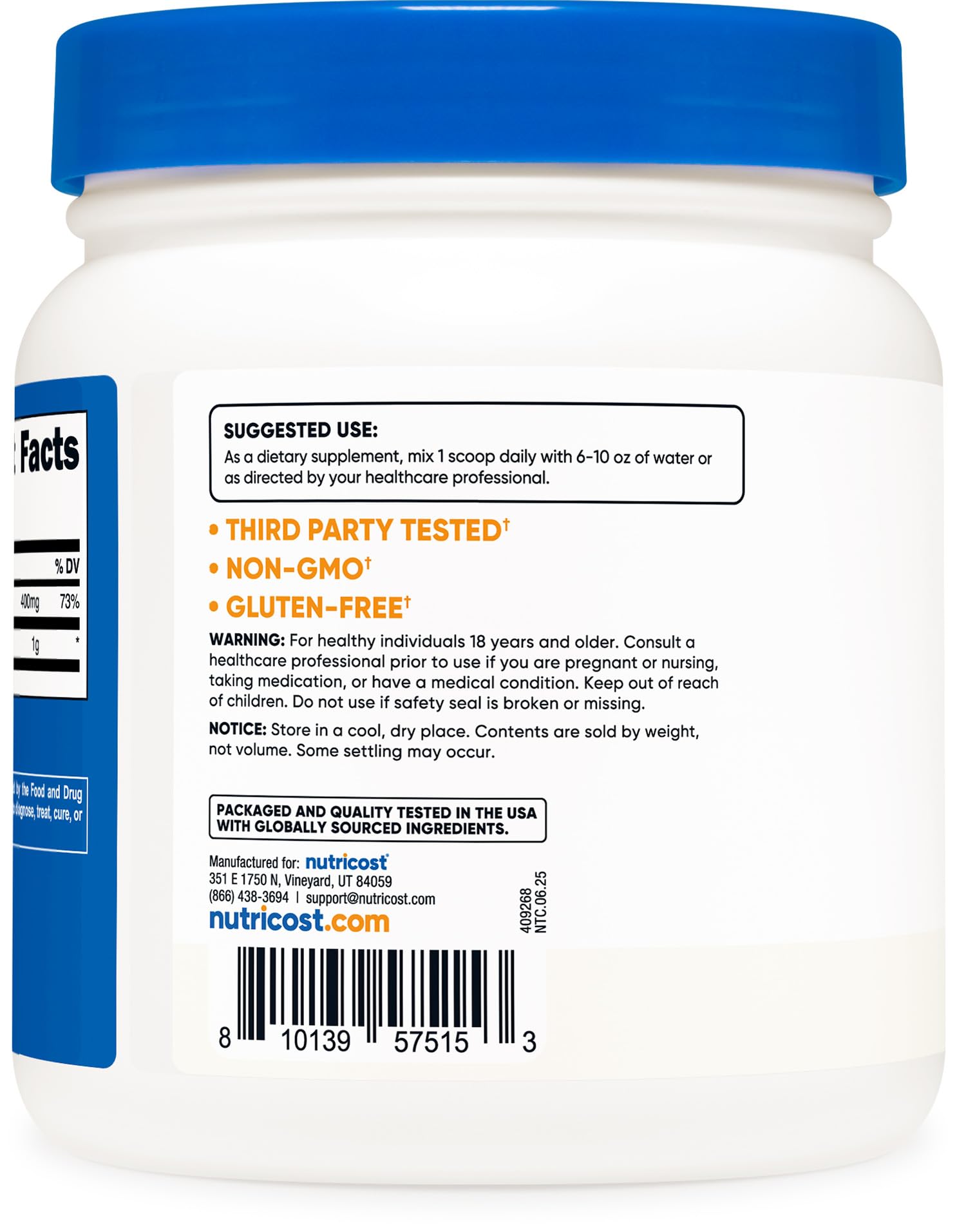 Nutricost Pure Choline Bitartrate Powder 500 Grams — Amazon image 4
