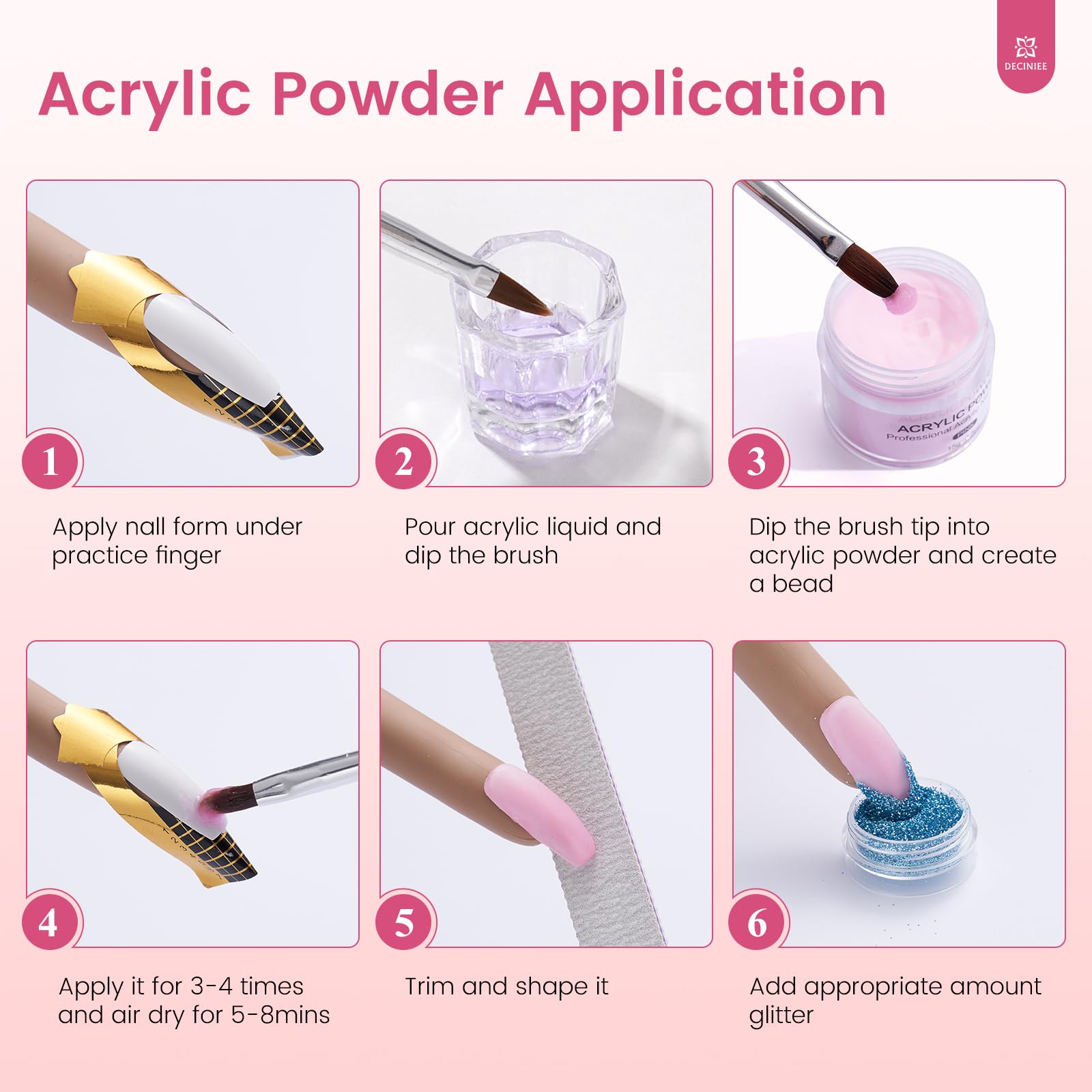 Mano de práctica para uñas acrílicas: Mano de silicona para práctica de uñas con kit de uñas acrílicas para principiantes - Entrenamiento flexible Manicura de manos falsas Juego de polvo acrílico para 8