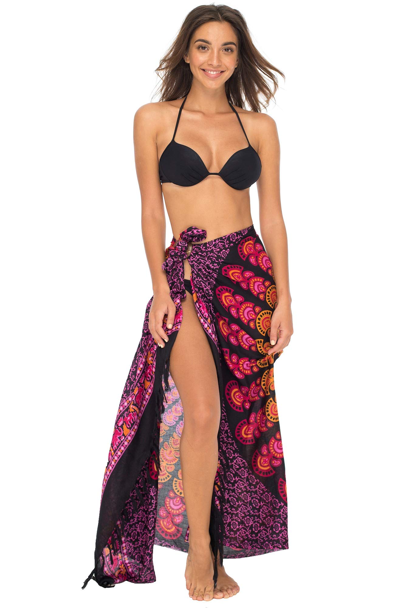 Back From Bali Womens Sarong Beach Swimsuit Bikini Cover up Wrap Peacock & Clip