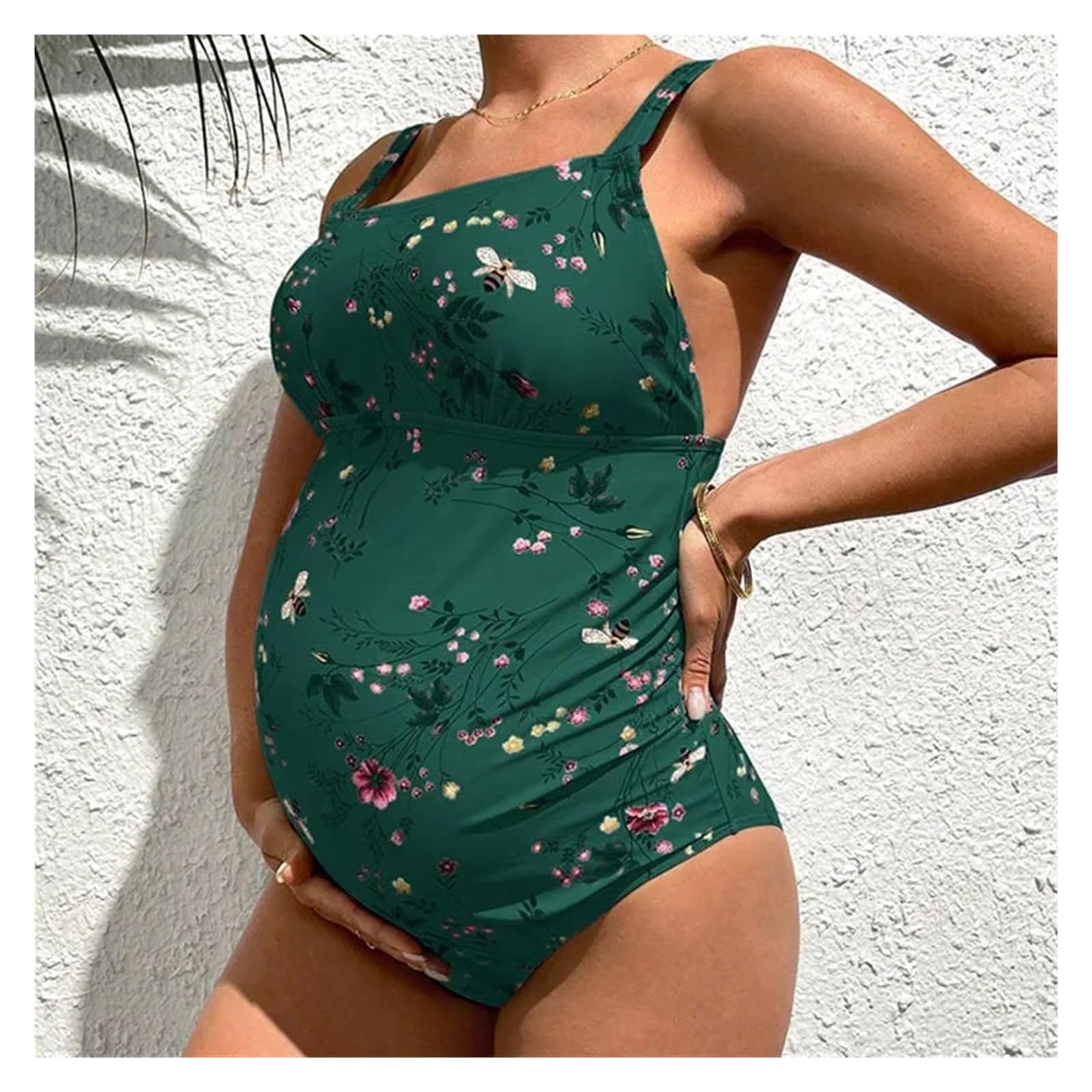 Maillots de Bain de maternité, Maillot de Bain for Femmes Enceintes, Body Dos Nu, Couleur Unie, Monokini for Femmes Enceintes(S)