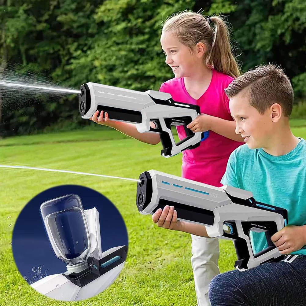 Pistole ad automatiche Pistola ad ricaricabile Pistola ad automatica a lungo raggio Pistola ad estiva all'aperto Giocattolo for bambini Adulti (Bianco)
