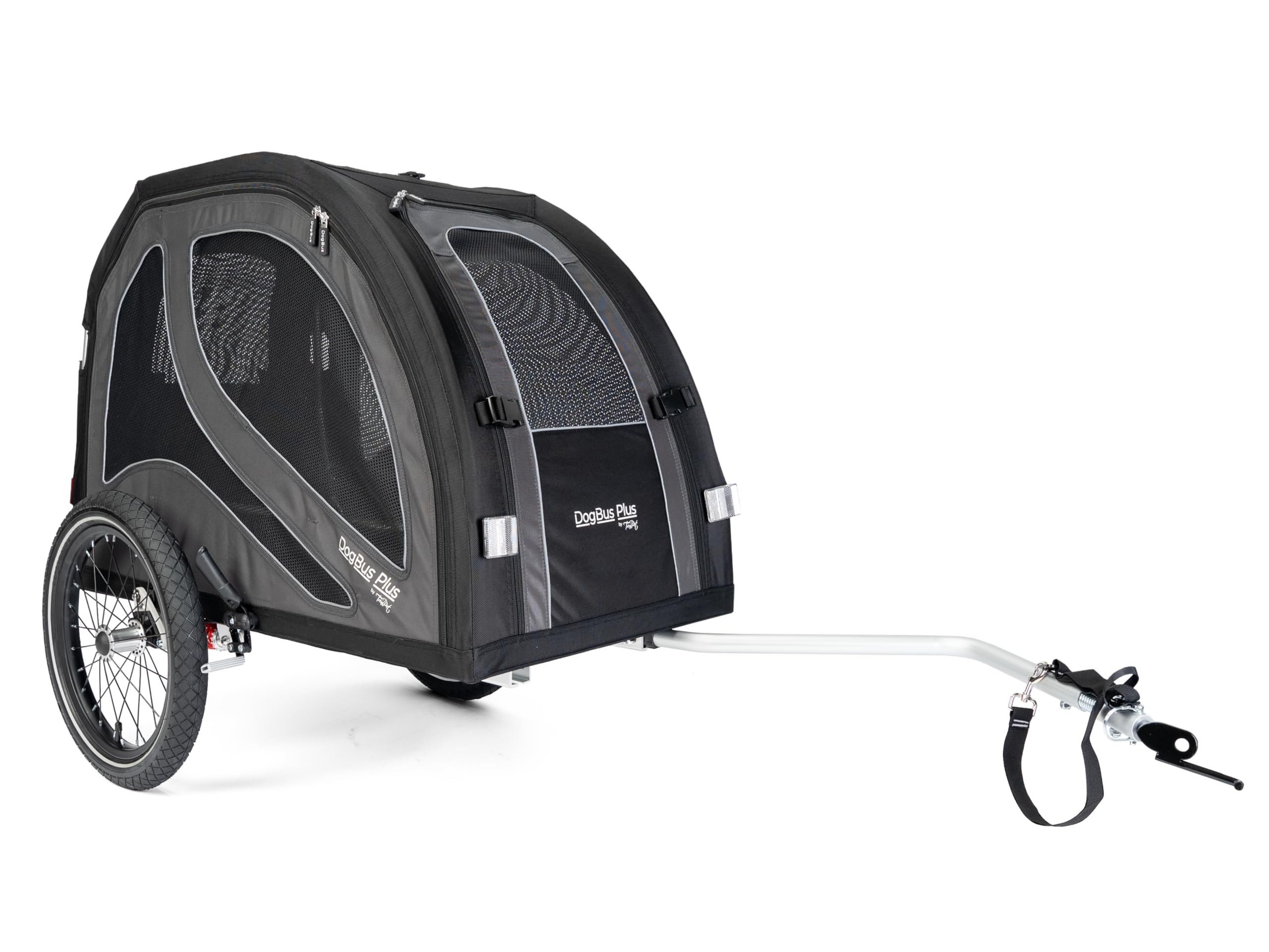 TrendPet DogBus Plus M - gefederter Aluminium Fahrradanhänger für Hunde, Hundeanhänger für mittlere bis große Hunde