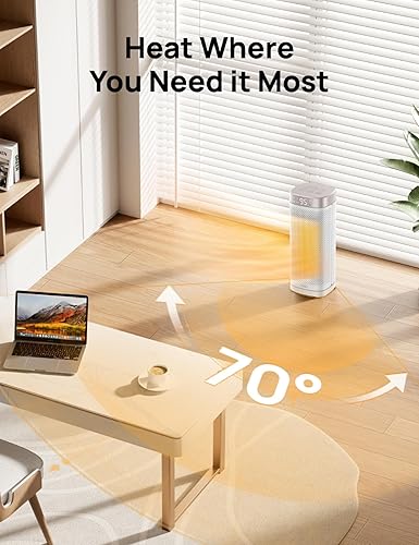 Miniatura 6 de DREO Calentadores de espacio para uso en interiores, calentadores portátiles de calentamiento rápido con control remoto, gran cerámica PTC eléctrica