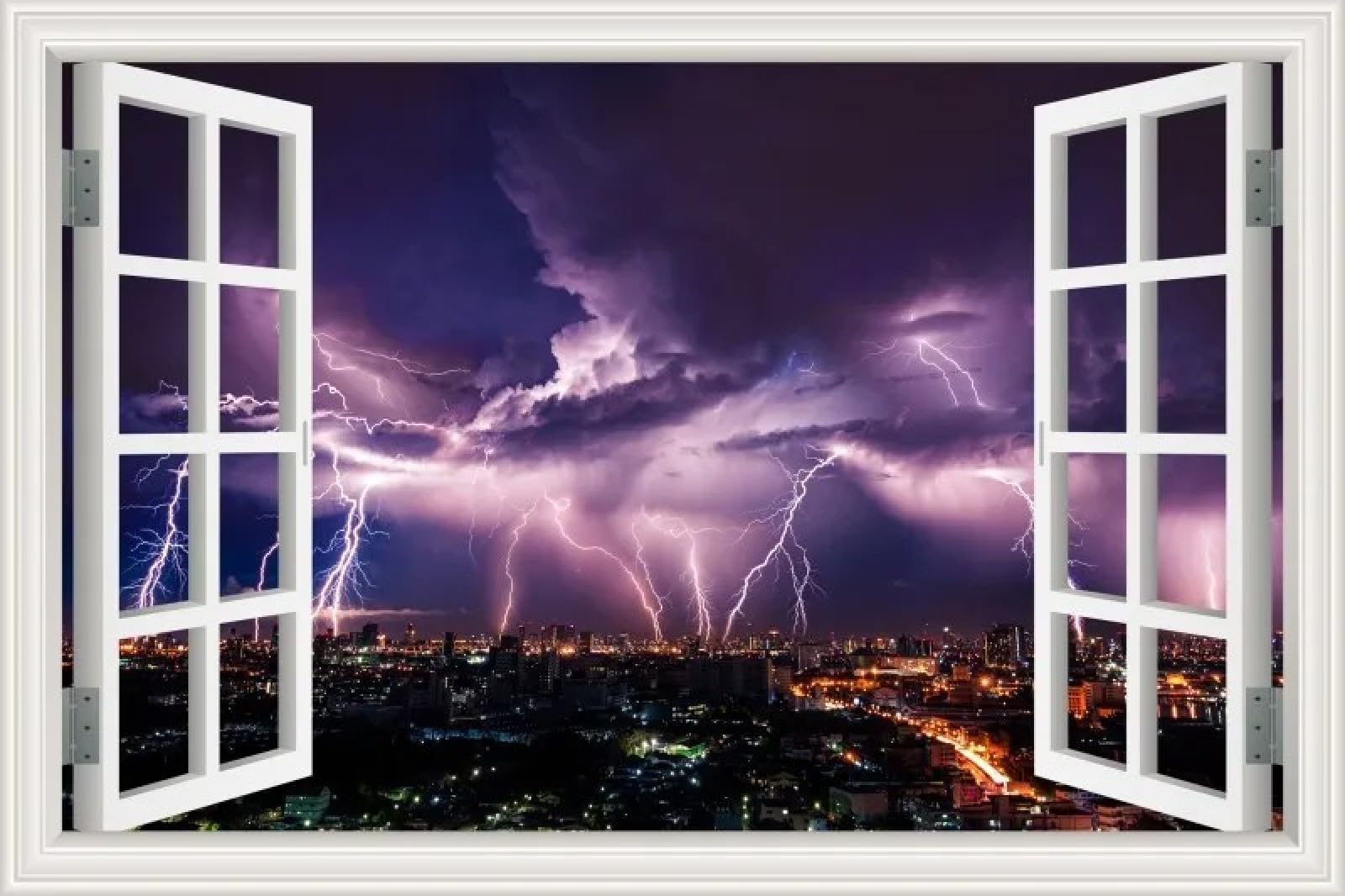 Adesivi murali 3D motivo cielo natura paesaggio 230 x 180 decalcomanie finte rimovibili per finestre per bagno, camera da letto, soggiorno, cameretta dei bambini, decorazione artistica da parete