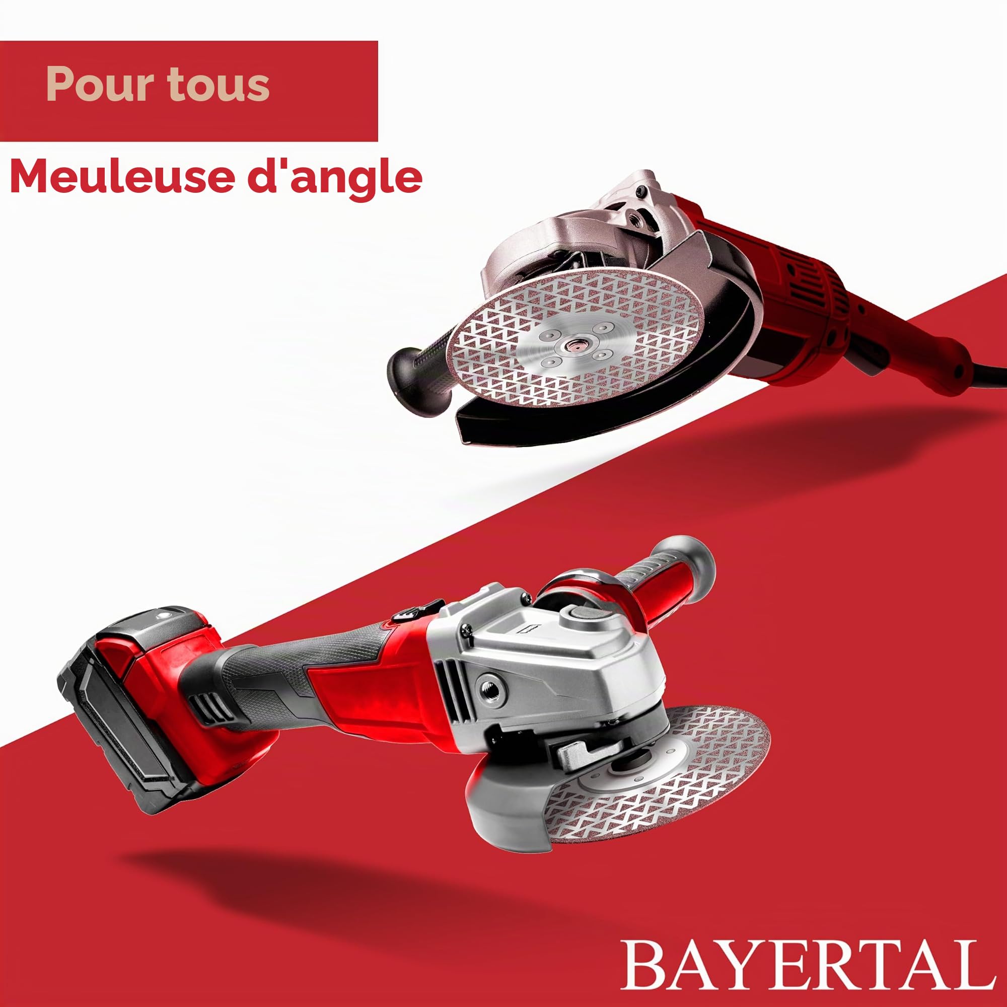 Disque diamanté 125 mm x M14 Premium 2en1 – Coupe & meulage haute performance sur carrelage, céramique, grès cérame, granit, marbre et béton – Pour meuleuses d’angle