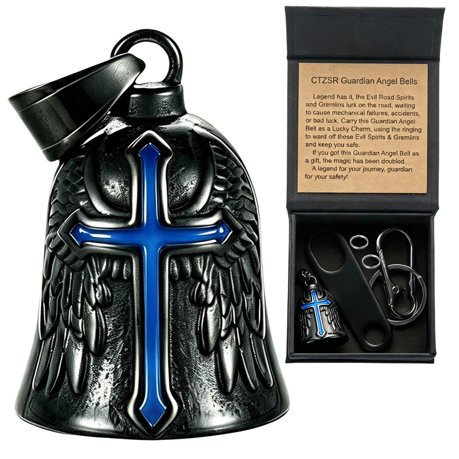 Motorcycle Bell Guardian Angel Gremlin Lucky Charm Gift For Riders