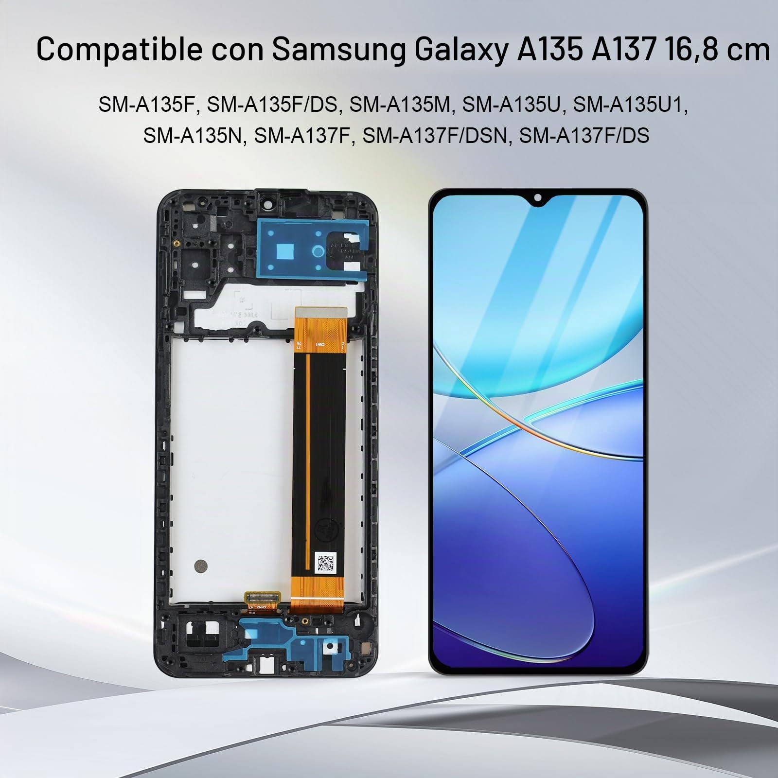 Dinow - Pantalla para Samsung Galaxy A13 4G SM-A135F SM-A137F, reemplazo de pantalla para Samsung A13 4G LCD táctil digitalizador con marco (con herramienta de reparación)