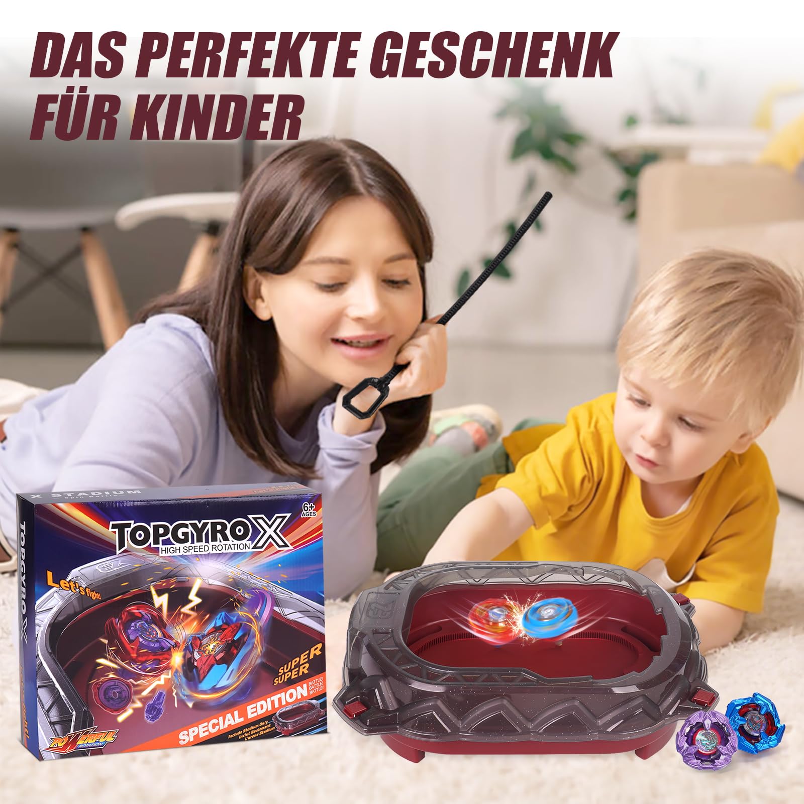 X Stadion Kampfset, Spinning Tops Arena mit Speedstrecke & geschlossenem Dach, Hochwertiger Kunststoff, Kompatibel mit X Kreiseln, Geschenk für Jungen Mädchen ab 6 Jahren (Nur Stadion)