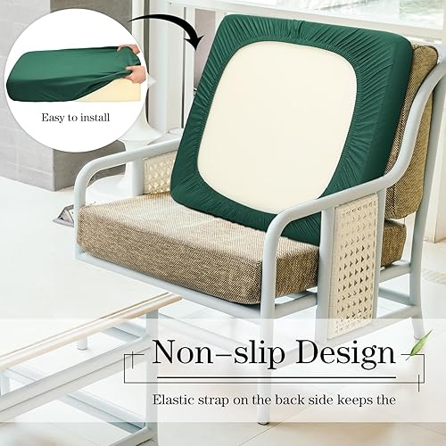 Miniatura 5 de Newwiee Funda de cojín, para cojín de asiento de sofá o sillón, 8 unidades, elástica, para sofá, muebles de patio y exteriores, de repuesto, suave