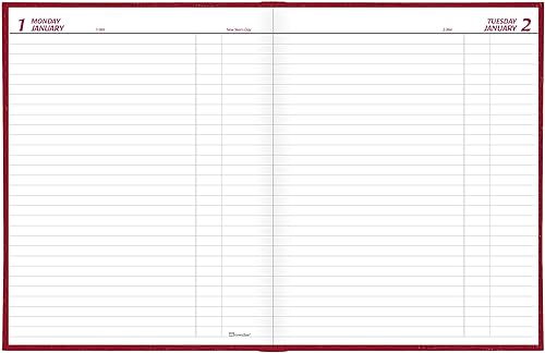 Miniatura 2 de Brownline Agenda diaria tradicional 2024, diario sin tiempo, 12 meses, enero a diciembre, encuadernación perfecta, 10 x 7.875 pulgadas, rojo