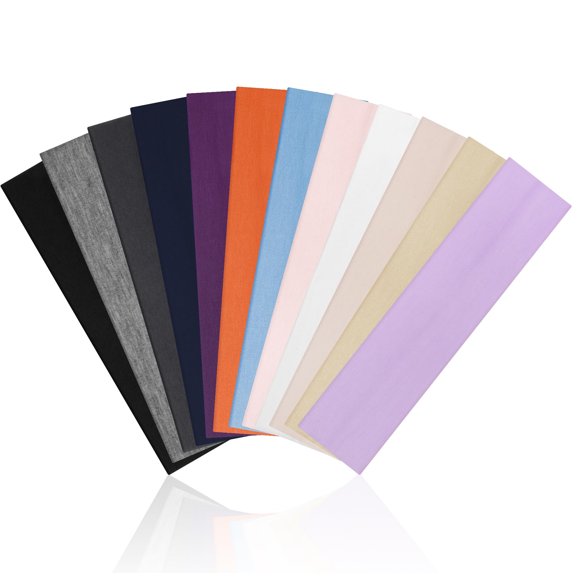 Headbands for Women - 12Pcs Non-Slip Cotton Cloth Headbands for Women's Hair Accessories,Fashion Sports Hair Bands & Ties,Soft Fabric for Yoga,Running,Workout-image-12