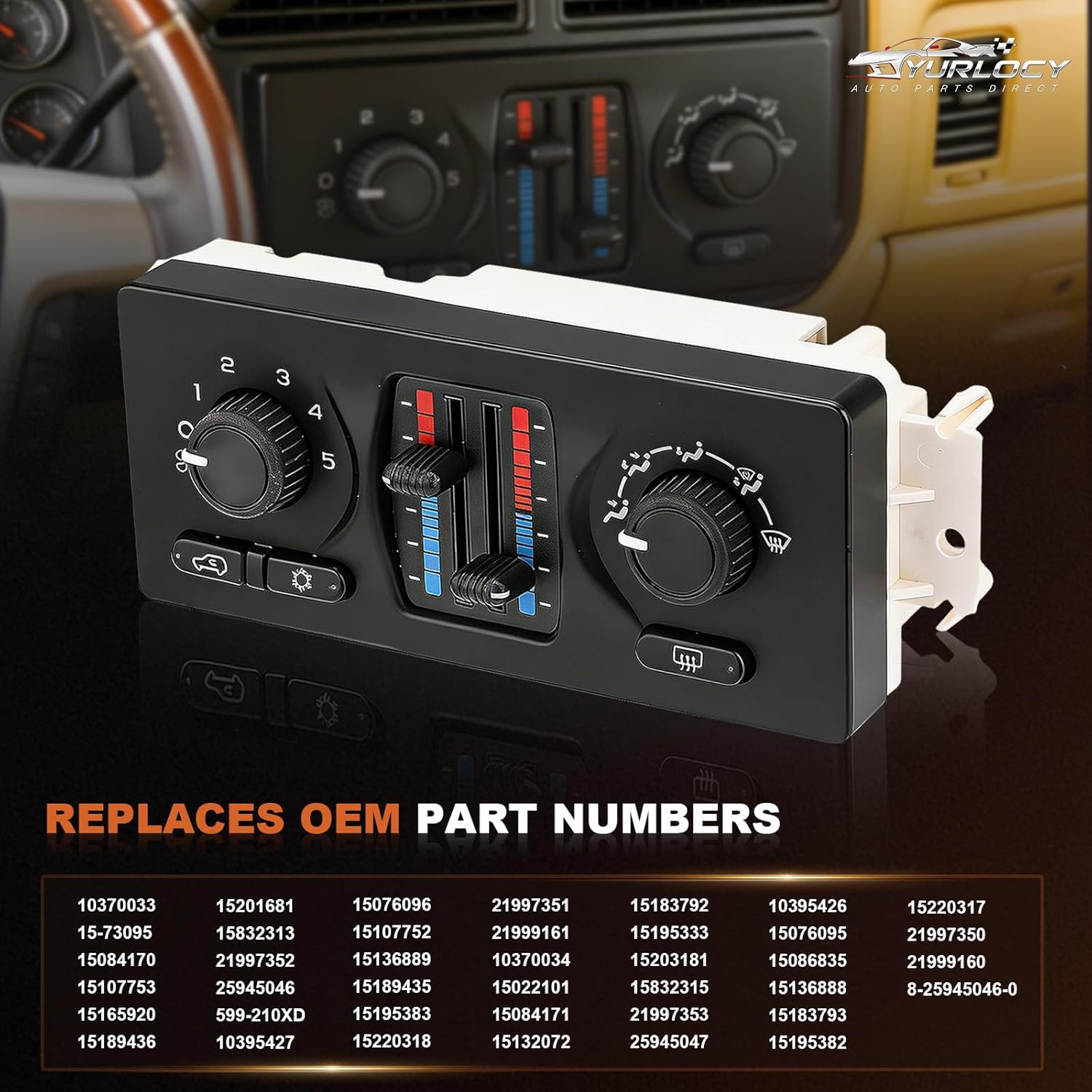 599-210XD Climate Control Module AC Heater Panel w/Rear Defogger Fits 2003-2007 Chevy Silverado GMC Sierra Tahoe Suburban Avalanche Trailblazer Envoy Yukon XL Escalade Isuzu Saab 9-7X Buick